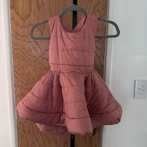 Omamimini Blush Quilted Nylon Pinafore Dress size 4T